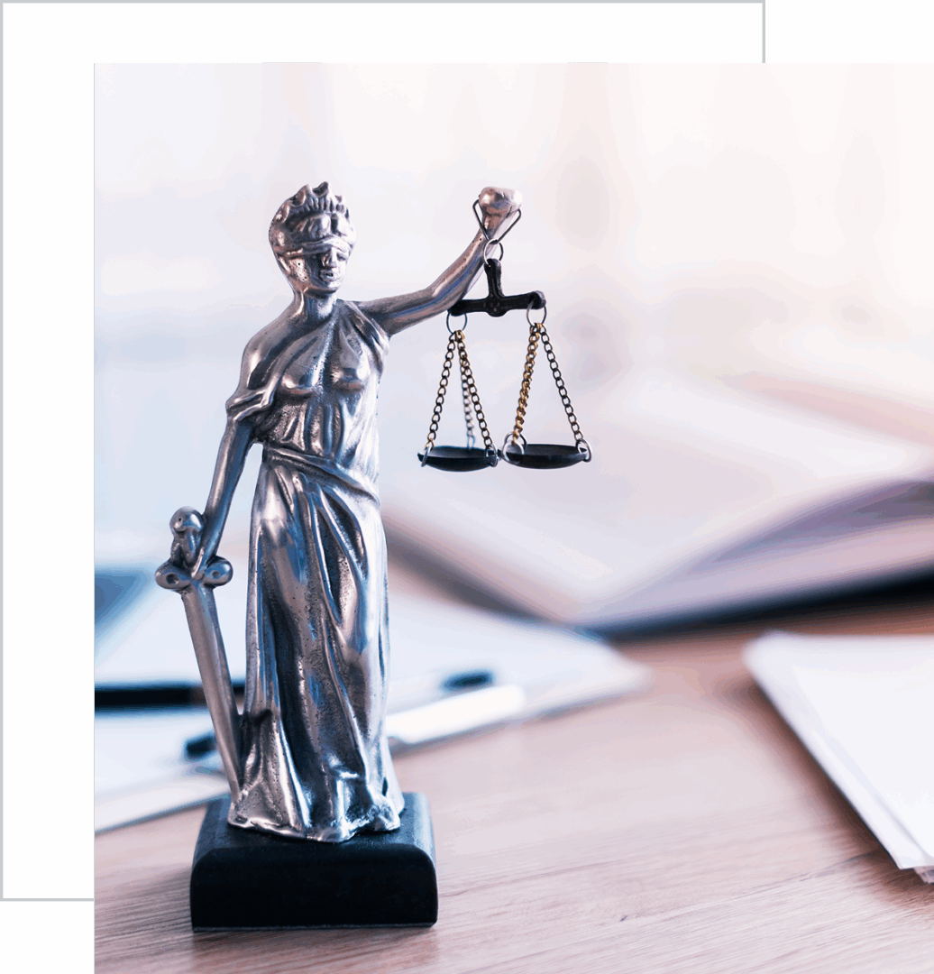 Lady Justice statue with scales