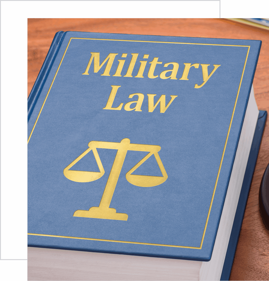 Legal book titled Military Law