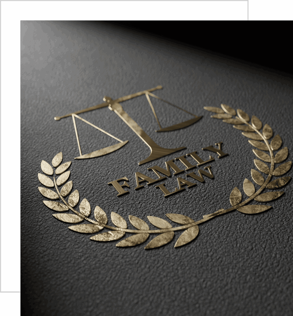 Family law emblem on textured background